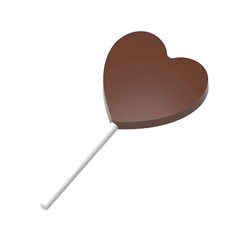 Chocoladevorm magneet lolly hart