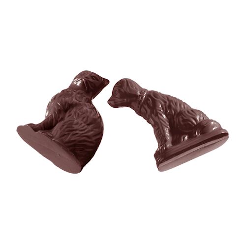 Chocoladevorm kat en hond 2 fig.
