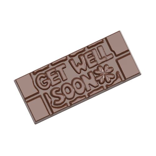 Chocoladevorm tablet Get well soon