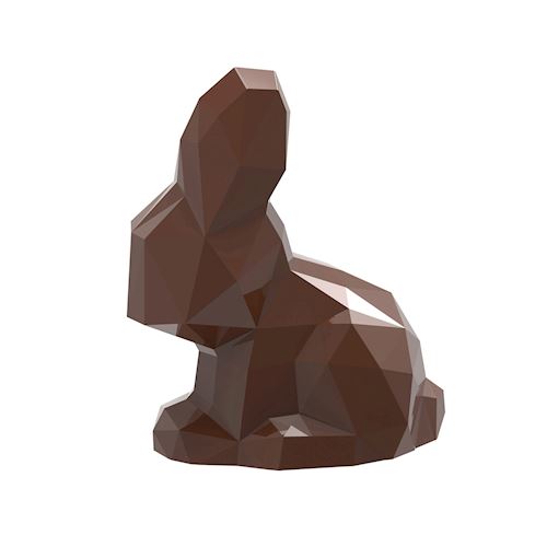 Chocoladevorm zittend konijn origami