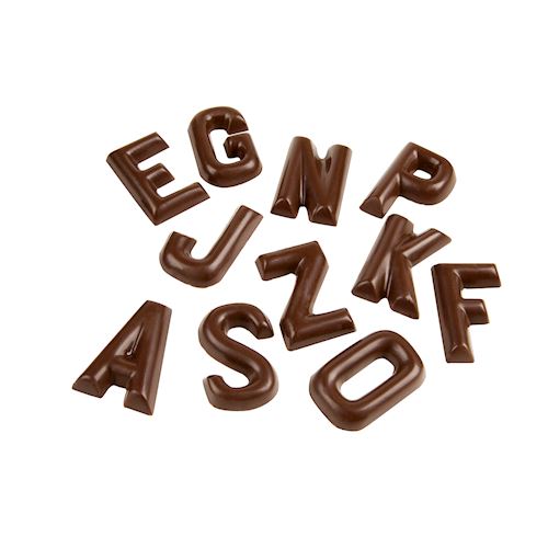 Chocoladevorm letters alfabet A-Z 26 fig.