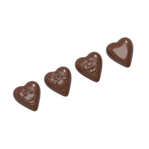 Chocoladevorm hartje smiley 3 fig.