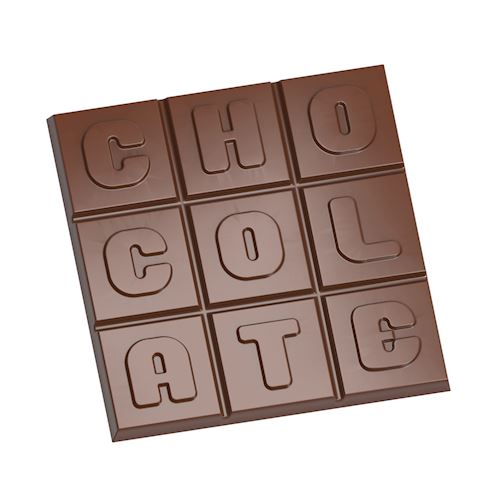 Chocoladevorm vierkant tablet "Chocolate"