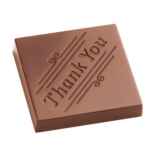 Chocoladevorm karak "Thank you"