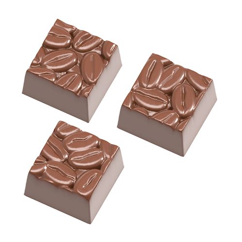 Chocoladevorm vierkant koffiebonen