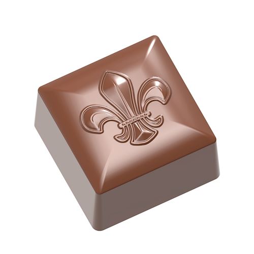 Chocoladevorm vierkant Fleur de Lys