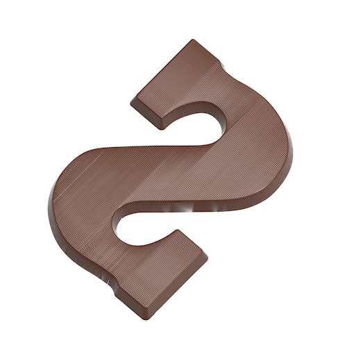 Chocoladevorm letter S 200 gr in spiegelschrift