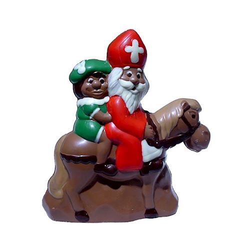 Chocoladevorm Sinterklaas en piet op paard 200 mm