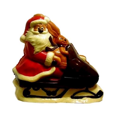 Chocoladevorm kerstman op scooter 140 mm