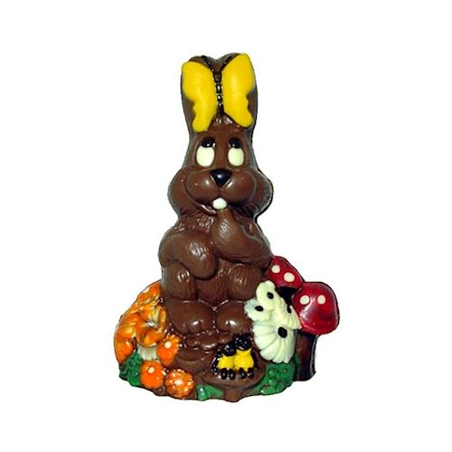 Chocoladevorm haas met bloemen 210 mm