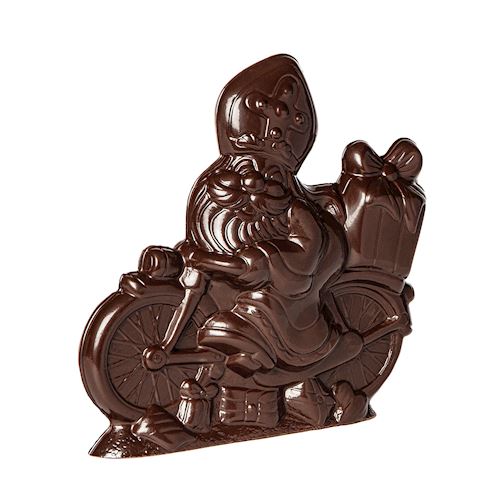 Chocoladevorm Sinterklaas op fiets 190 mm