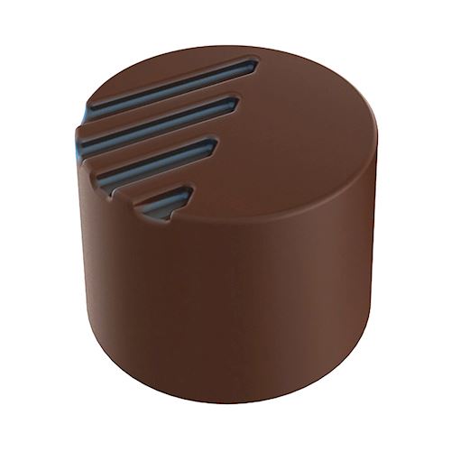 Chocoladevorm cilinder met schuine strepen