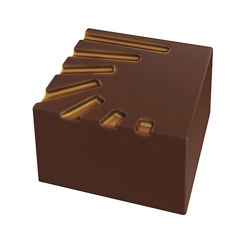 Chocoladevorm kubus met schuine strepen