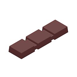 Chocoladevorm magneet reep 3 blok