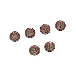 Chocoladevorm smileys 6 fig.