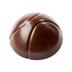 Chocoladevorm halve bol met 2 strepen Ø 26,5 mm