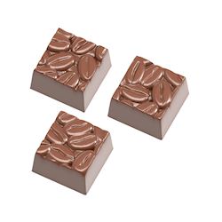 Chocoladevorm vierkant koffiebonen