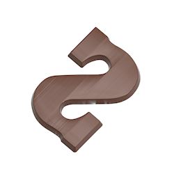 Chocoladevorm letter S 200 gr in spiegelschrift