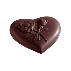 Chocoladevorm hart roos