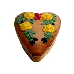 Chocoladevorm hart met rozenkrans