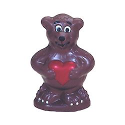 Chocoladevorm beertje + hart 80 mm