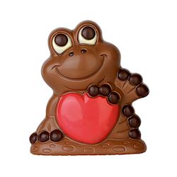 Chocoladevorm kikker + hart 127 mm