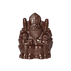 Chocoladevorm zittende Sinterklaas met kinderen 165 mm